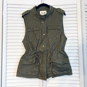 Per Se Olive Green Army Vest Size Large L